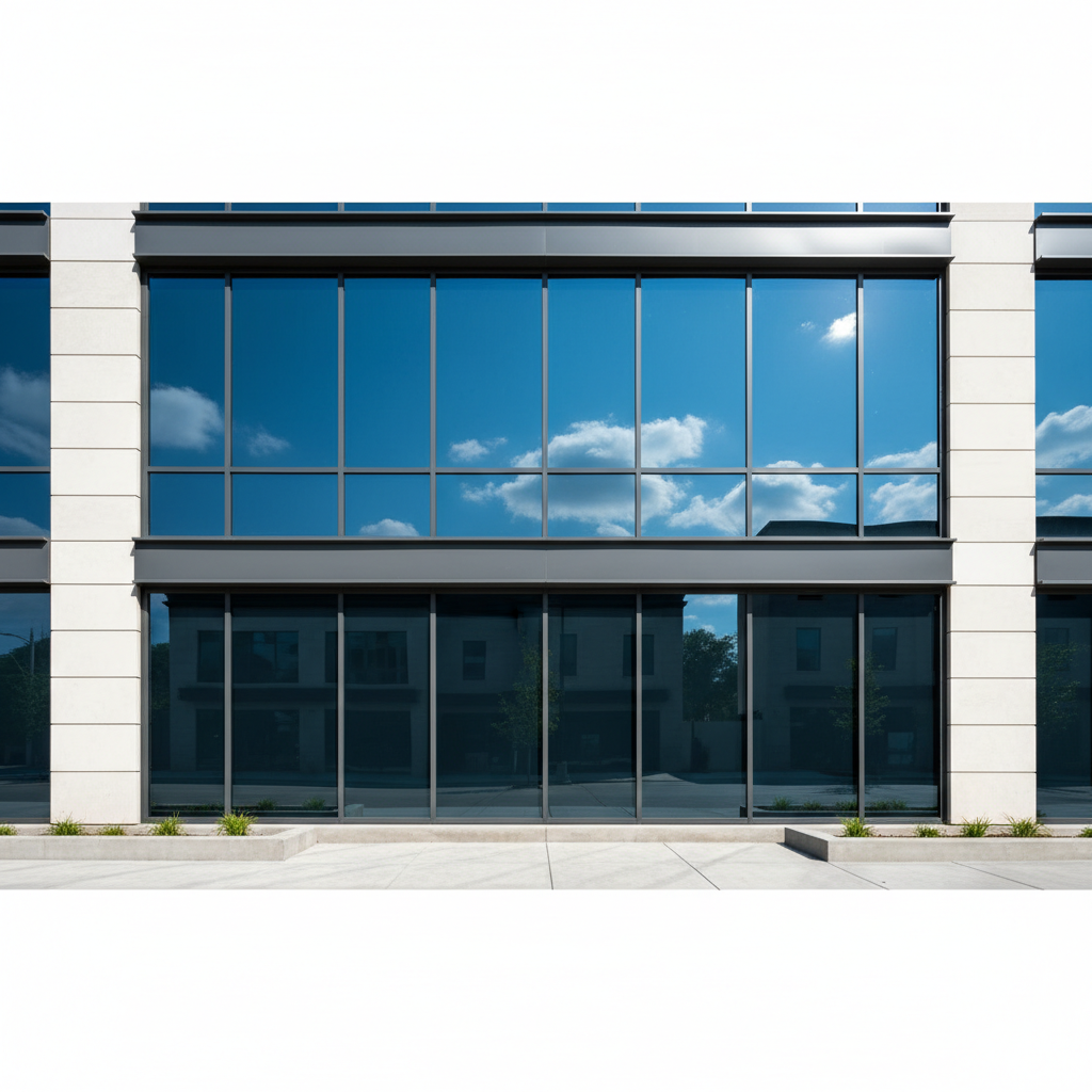 Commercial building with professional window tinting