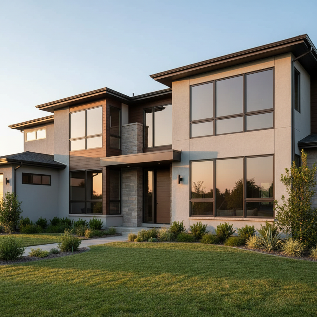 Residential home with window tinting